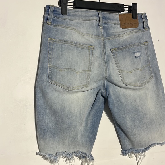 American Eagle Men’s Extreme Flex 4 Lightwash Distressed Denim Shorts Size 30 - Picture 8 of 12